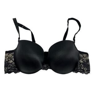 Cacique by Lane Bryant plus size black side lace panel every day bra size 44C